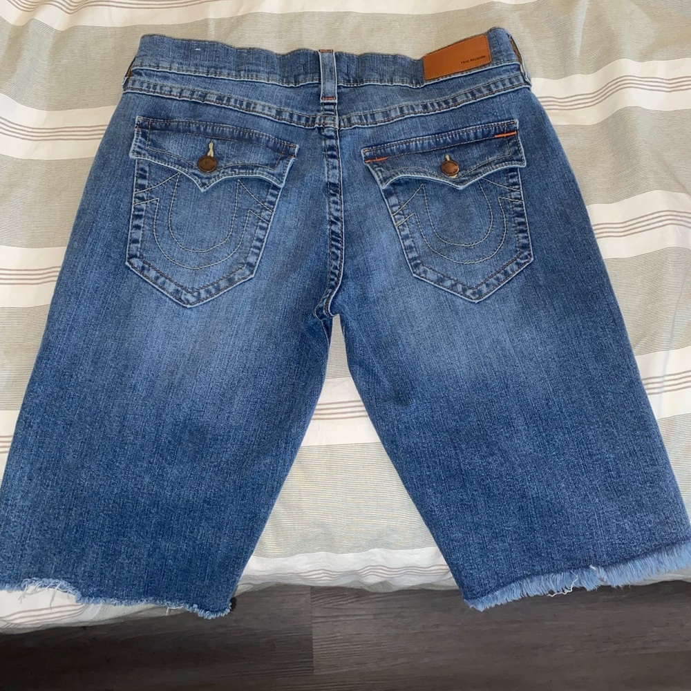 Light blue Jean shorts true religion shorts